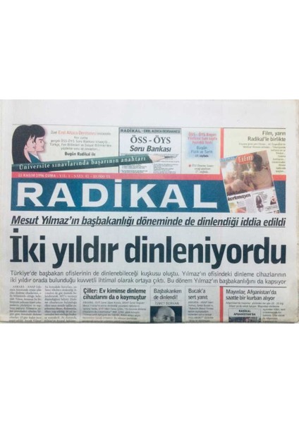 Radikal Gazetesi 22 Kasım 1996 - Iki Yıldır Dinleniyordu GZ42941