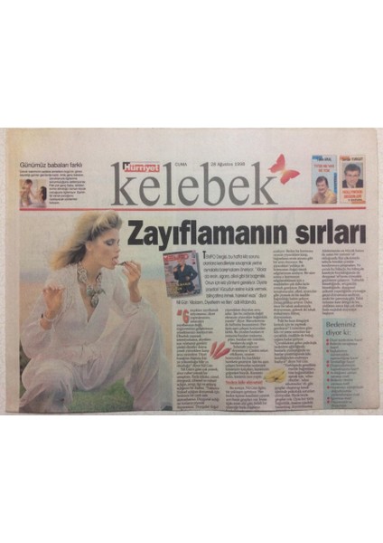 Hürriyet Gazetesi Kelebek 28 Ağustos 1998 - Zayıflamanın Sırları GZ24961