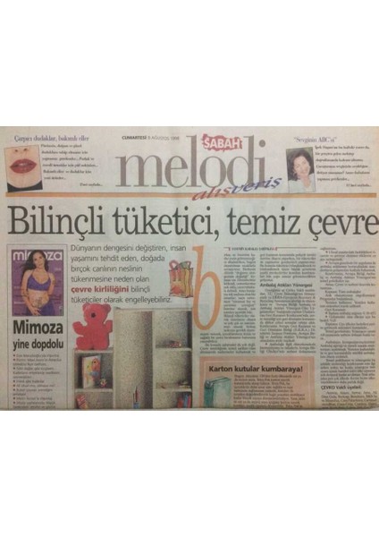 Sabah Gazetesi Melodi Eki 8 Ağustos 1998 - Kadının Gri Dünyası GZ34824
