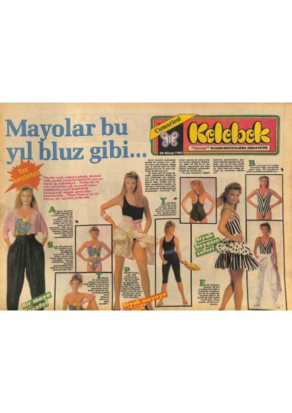 Hürriyet Gazetesi Kelebek Eki 30 Nisan 1983 - Suna Konakçı 9 Şarkıyla Ekranda GZ127611