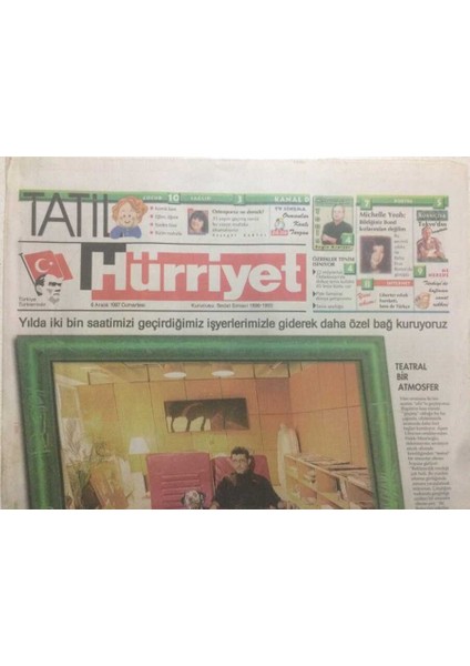 Hürriyet Gazetesi Tatil Eki 6 Aralık 1997 - Cemil Ipekçi Ofisim Olmadan Asla Diyor GZ38561