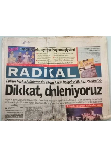 Radikal Gazetesi 14 Mart 1997 Ankarada Ilginç Hükümet Temasları - GZ44718 fiyatları