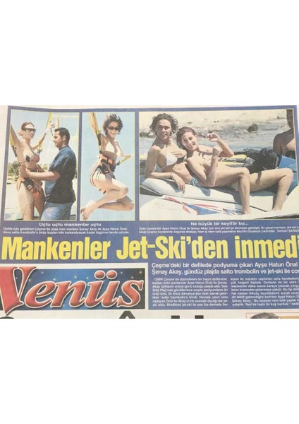 Güneş Gazetesi Venüs Eki 16 Haziran 2003-CESUR Aşıklar -Mankenler Jet-Ski Den Inmedi GZ36590
