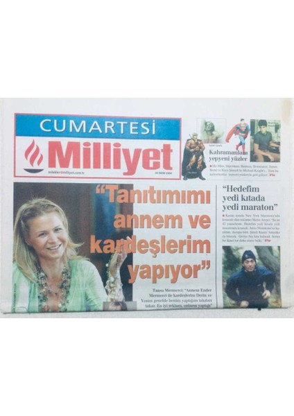 Milliyet Gazetesi Cumartesi Eki - 30 Ekim 2004 - Tansa Mermerci Tanıtımımı Annem ve Kardeşlerim Yapıyor GZ46034 fiyatları