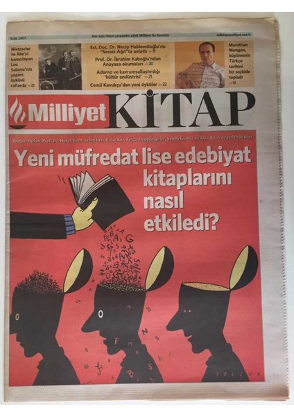 Milliyet Gazetesi Kitap Eki Eylül 2007 - Yeni Müfredat Lise Edebiyat Kitaplarını Nasıl Etkiledi ? GZ26996