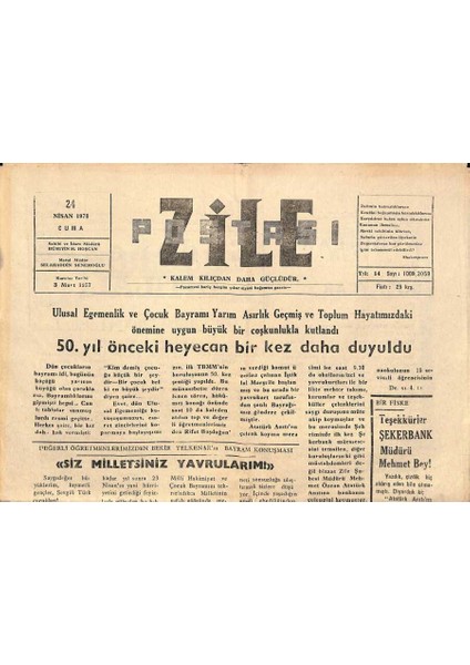 Zile Postası Gazetesi 24 Nisan 1970 - Endonezya Ihtilali GZ115713