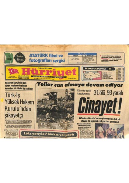 Hürriyet Gazetesi 17 Ağustos 1981 - J.r. Ile Baş Edemeyen Pamela Intihara Kalkışıyor GZ119275