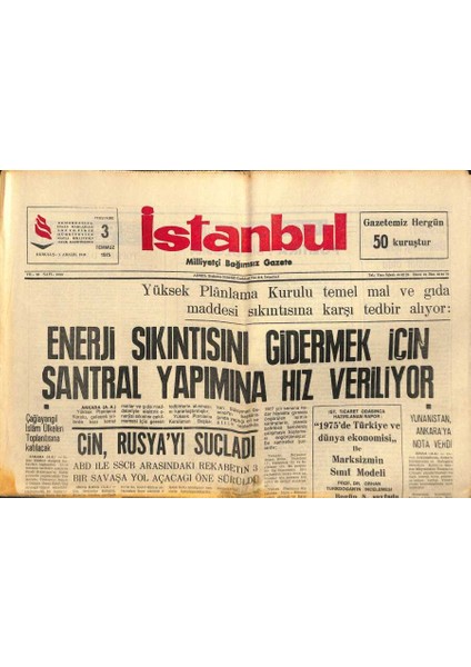 Istanbul Gazetesi 3 Temmuz 1975 - Afyon Yakınlarında Iki Yolcu Otobüsü Çarpıştı 25 Ölü , 54 Yaralı Var GZ117314