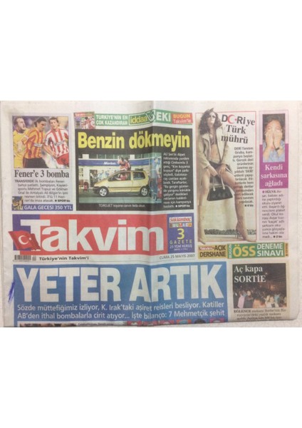 Takvim Gazetesi 25 Mayıs 2007 - Fenerbahçede Bombalar Patlıyor GZ27581
