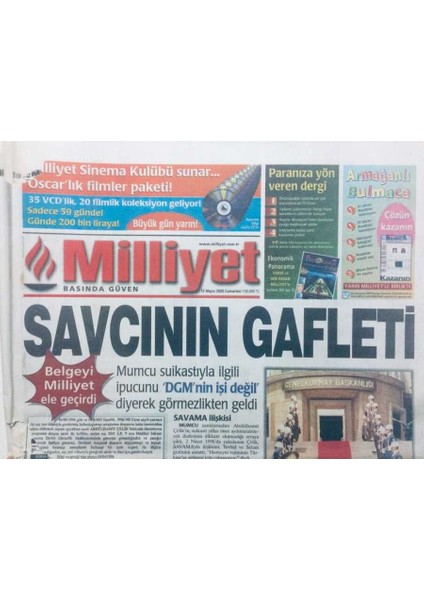 Milliyet Gazetesi 13 Mayıs 2000 - Savcının Gafleti GZ42342