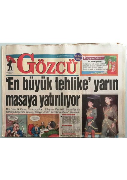 Gözcü Gazetesi 27 Şubat 1997 Siyasilerin Ortak Görüşü Türkiyeyi Başkanlık Sistemi Kurtarır - GZ44110