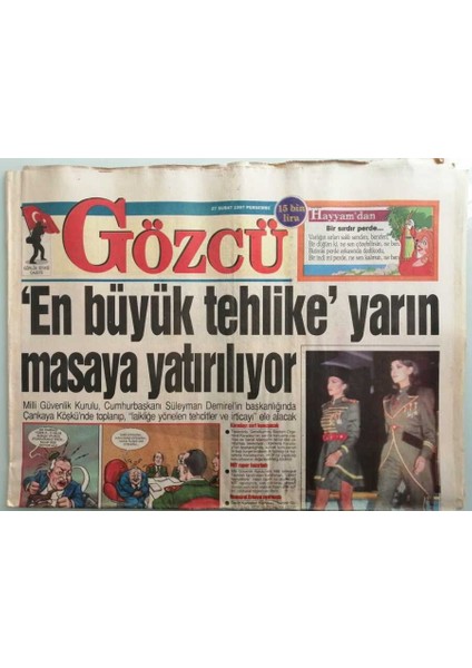 Gözcü Gazetesi 27 Şubat 1997 Siyasilerin Ortak Görüşü Türkiyeyi Başkanlık Sistemi Kurtarır - GZ44110