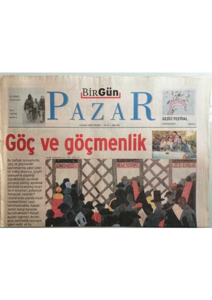 Birgün Gazetesi Pazar Eki 6 Kasım 2005 Zorunlu Göçe Maruz Kalmak - GZ44230 fiyatları
