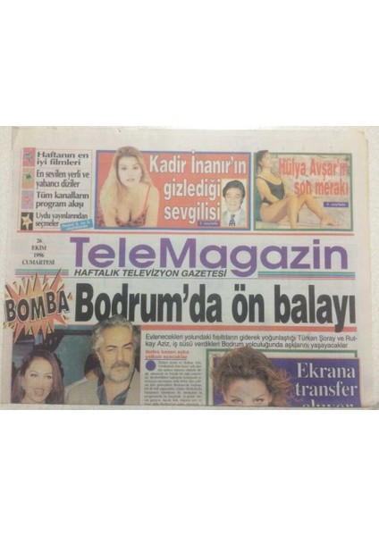 Milliyet Gazetesi Telemagazin Eki 26 Ekim 1996 - Türkan Şoray,rutkay Aziz Bodrumda Ön Balayı GZ38009
