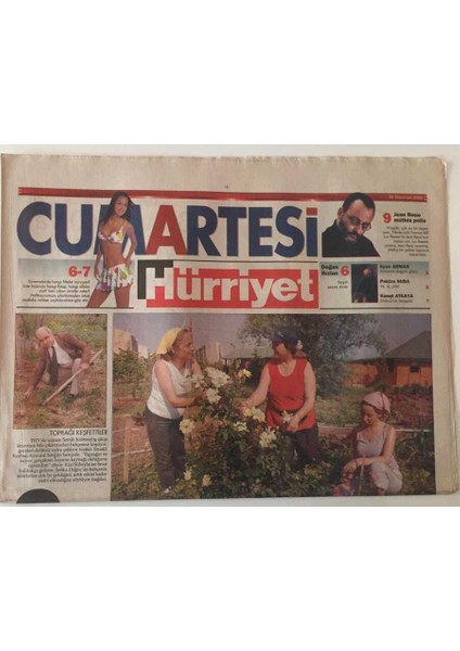 Hürriyet Gazetesi Cumartesi Eki 29 Haziran 2002 - Stres Atma Bahçeleri , Suedeun Matt, Osmanlı Hanedanından Mı ? GZ20309