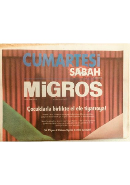 Sabah Gazetesi Cumartesi Eki 17 Nisan 2010 - Olayların Kadını Sahnede GZ40266