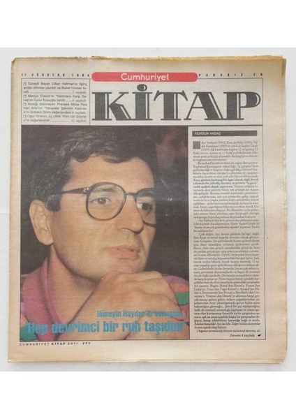 Cumhuriyet Gazetesi Kitap Eki 11 Ağustos 1994 -Feminizm Yeniden Sesini Ararken Marilyn Frenchden Bir Rehber Kitap Kadınlara Karşı Savaş- GZ45924