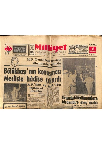 Milliyet Gazetesi 21 Haziran 1962 - Gürsel Dün De Temaslarına Devam Etti GZ58743