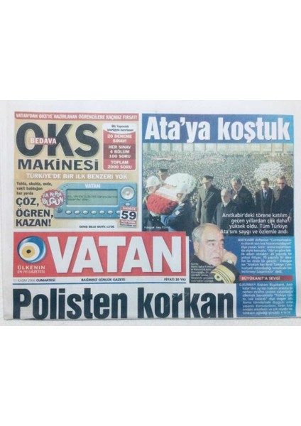 Vatan Gazetesi 11 Kasım 2006 - Özlem Uzan Fasta Hasta Oldu GZ43000
