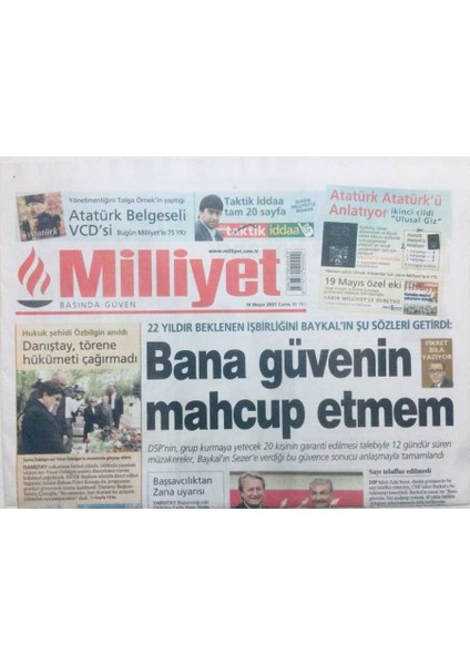Milliyet Gazetesi 18 Mayıs 2007 - Çocukların Velayetini Rafet El Roman Kazandı GZ43044