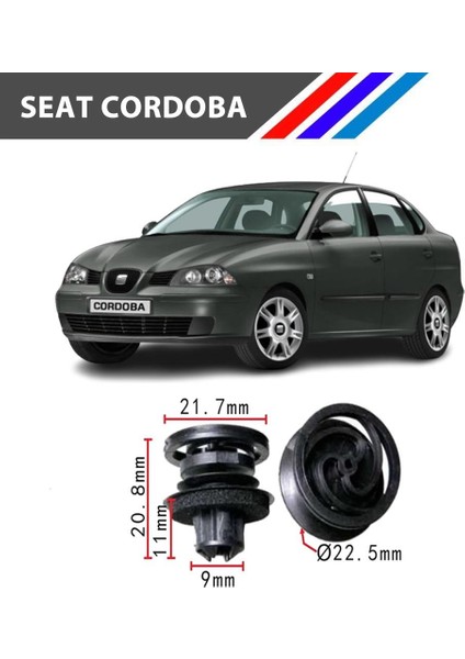 Nvr Seat Cordoba Kapı Döşeme Klipsi 25 Adetli Paket 3B0868243