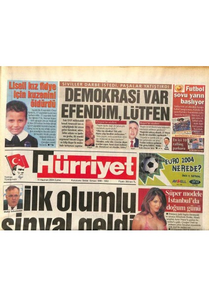 Hürriyet Gazetesi 11 Haziran 2004 - Leyla Zana Beton ve Demir Görmek Istemiyorum GZ97327