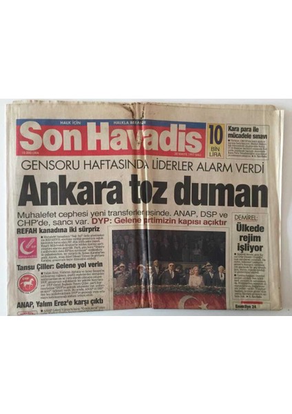 Son Havadis Gazetesi - 20 Mayıs 1997 - Gensoru Haftasında Liderler Alarm Verdi Ankara Toz Duman - GZ43900