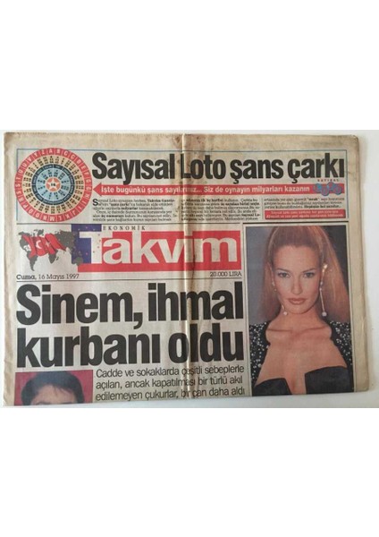 Takvim Gazetesi 16 Mayıs 1997 - Özcan Deniz Ile Esin Moralıoğlu Sürekli Buluşuyor , Demet Akalın Aklı Başına Geldi - GZ43906 fiyatları