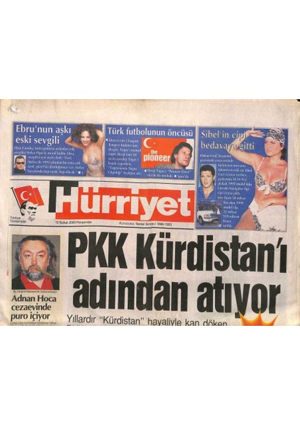 Hürriyet Gazetesi 10 Şubat 2000 - Sibel Canın Cipi Bedavaya Gitti - Ebru Gündeşin Aşkı Eski Sevgili GZ109329