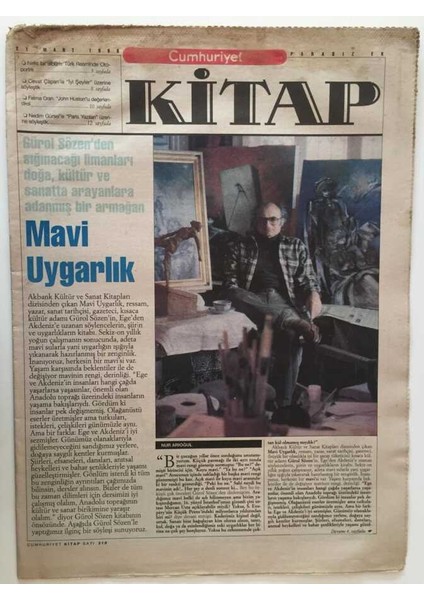 Cumhuriyet Gazetesi Kitap Eki - 21 Mart 1996 - Gürol Süzerden Mavi Uygarlık - GZ43972