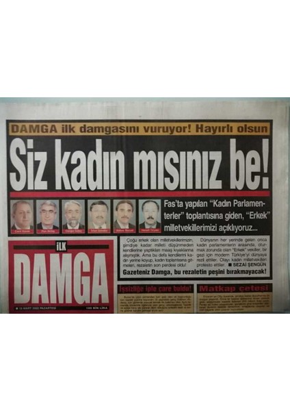 Damga Gazetesi 18 Mart 2002 Fenerbahçeliler Ulusoyu Protesto Yürüyüşü Yaptı -GZ37396