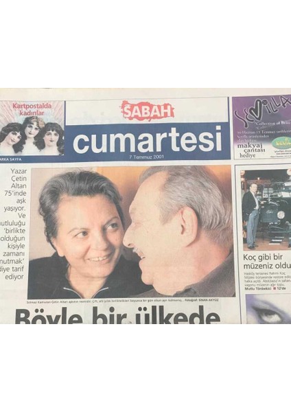 Sabah Gazetesi 7 Temmuz 2001-YAZIN En Moda 10U GZ36330