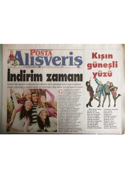 Posta Gazetesi Alışveriş Eki 13 Ocak 2007 Indirim Zamanı - GZ44742 fiyatları