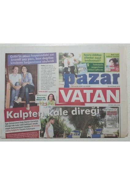 Vatan Gazetesi Pazar Eki 20 Haziran 2010 - Abd Türkiye Iran Yeni Güç Üçgeni - Doğum Günü Hediyesi GZ52937