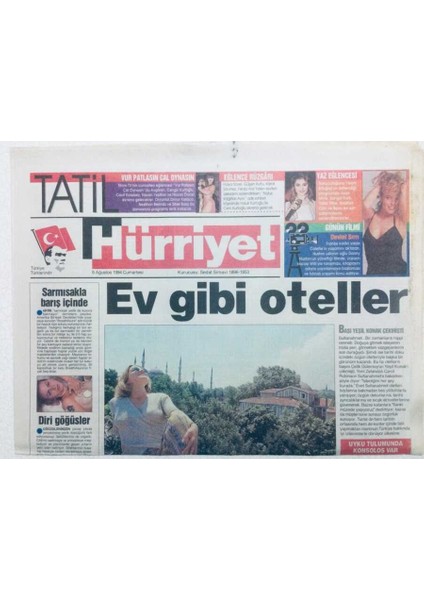 Hürriyet Gazetesi Tatil Eki 6 Ağustos 1994 - Ev Gibi Oteller GZ41530