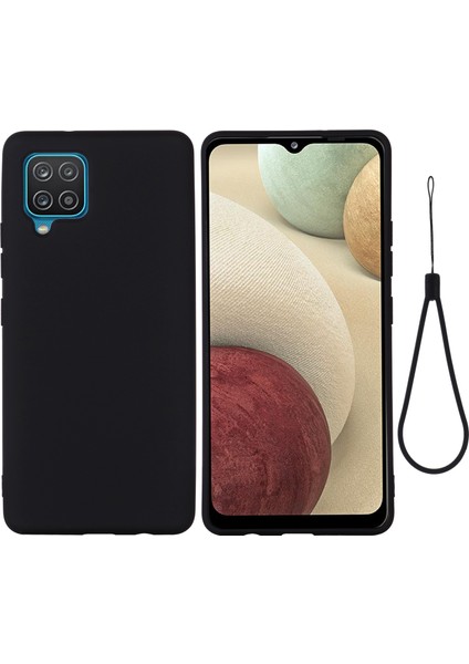 Sıvı Silikon Silky-Yumuşak Touch Tam Vücut Koruma Şok Geçirmez Kılıf Kapağı Samsung Galaxy M32 (Global Versiyon) -Black (Yurt Dışından)