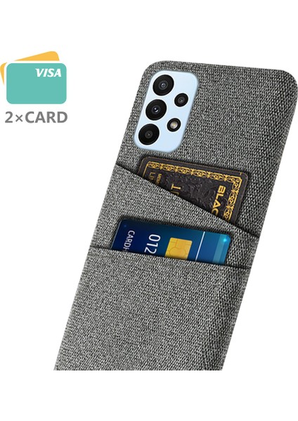 Samsung Galaxy A23 Için 4g/5g (Global Versiyon) Kumaş+Pc Telefon Kapağı Tozu Kumaş Anti Bez Dokusu Çok Fonksiyonlu Çift Kart Yuvaları Cep Telefonu Kılıf Grey (Yurt Dışından) fiyatları