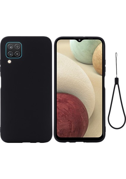 Samsung Galaxy A12-BLACK Için Şok Geçirmez Yumuşak Sıvı Silikon Telefon Kılıfı (Yurt Dışından) fiyatları