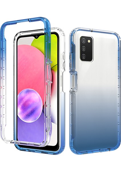 Samsung Galaxy A03'LER (164.2 x 75.9 x 9.1mm) Için Çıkarılabilir 2'si Tasarım Gradyan Kılıfı Taraf Kaymaz Tpu+Pc Telefon Kabuğu -Blue (Yurt Dışından)