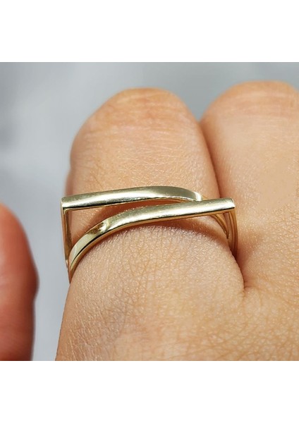 Altın Yüzük - Exxen Tarz Tasarım 14 Ayar Altın Yüzük modelleri