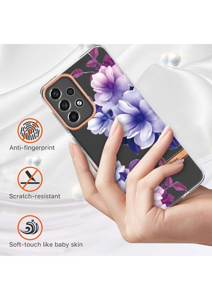 Elektrokaplatma Imd Iml Tpu Kasası Sıkılmayan Şeffaf Temel Çiçek Desenleri Samsung Galaxy A33 5G-HC004 Mor Begonya Için Telefon Kapağı (Yurt Dışından) fiyatları