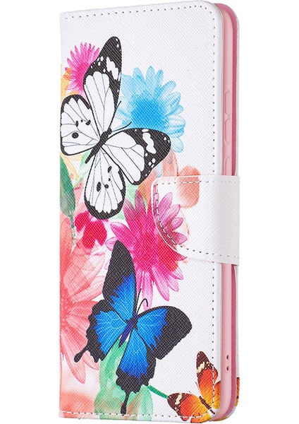 Samsung Galaxy A03 Için (166.5 x 75.98 x 9.14MM) Pu Deri Cüzdan Kılıf Deseni Baskı Manyetik Kapatma Stand Özellik Flip Flip Cover-Two Kelebekler (Yurt Dışından) fiyatları