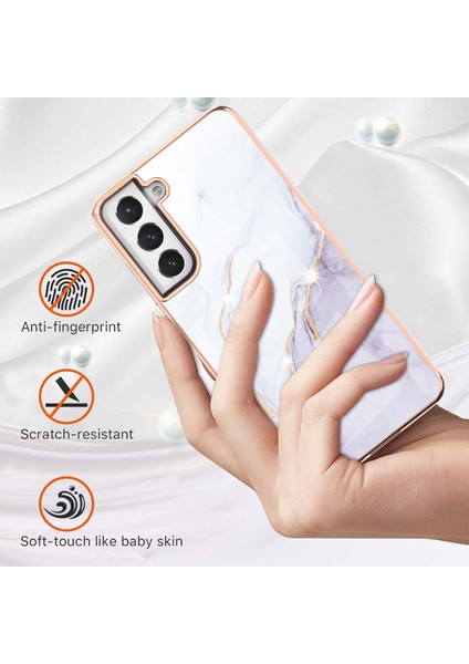 Moda Mermer Desen Imd Şok Geçirmez Anti-Gall Tpu Samsung Galaxy S21 Fe 5g-White 006 (Yurt Dışından) fiyatları