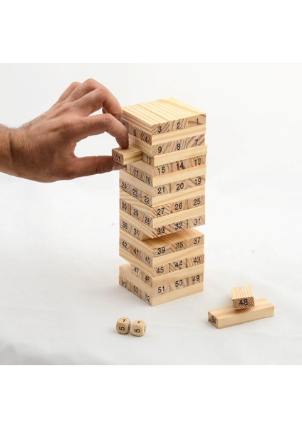 Jenga Ahşap Denge Oyunu 54 Parça