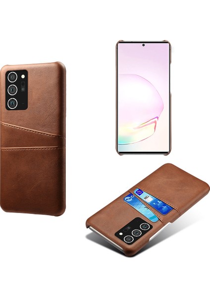 Sert Kapak Çift Kart Yuvaları Samsung Galaxy NOTE20 Ultra/20 Ultra 5g-Brown Için (Yurt Dışından)