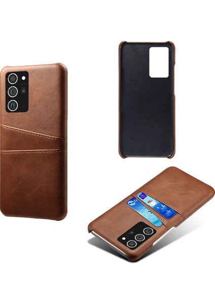 Sert Kapak Çift Kart Yuvaları Samsung Galaxy NOTE20 Ultra/20 Ultra 5g-Brown Için (Yurt Dışından)