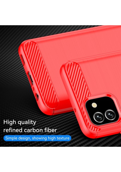 1.8mm Fırçalanmış Yüzey Tpu Kasası Ultra Şok Emme Emniyetli Hava Yastığı Karbon Fiber Doku Samsung Galaxy A03 (166.5 x 75.98 x 9.14MM) (Ab Versiyonu) -Red Için (Yurt Dışından) fiyatları