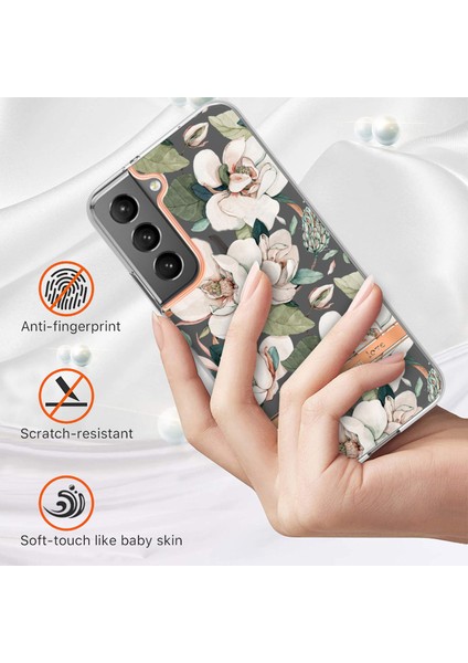 Elektrokaplatma Imd Iml Tpu Kasa Şeffaf Temel Çiçek Desenleri Samsung Galaxy S22 5G-HC001 Yeşil Gardenya Için Telefon Kapağı (Yurt Dışından) fiyatları