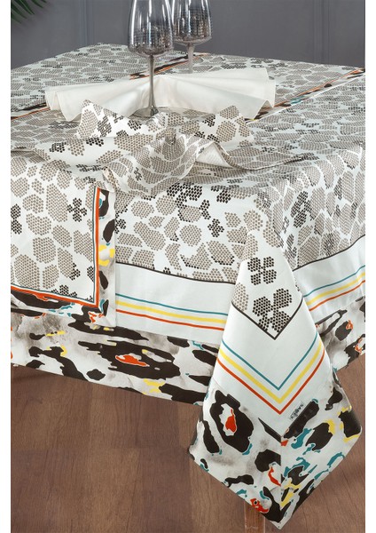 Woody Bej %100 Pamuk Masa Örtüsü 160*240 cm