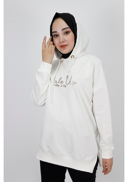 23299 2 Ip Yazı Baskılı Kapüşonlu Sweatshirt fiyatları